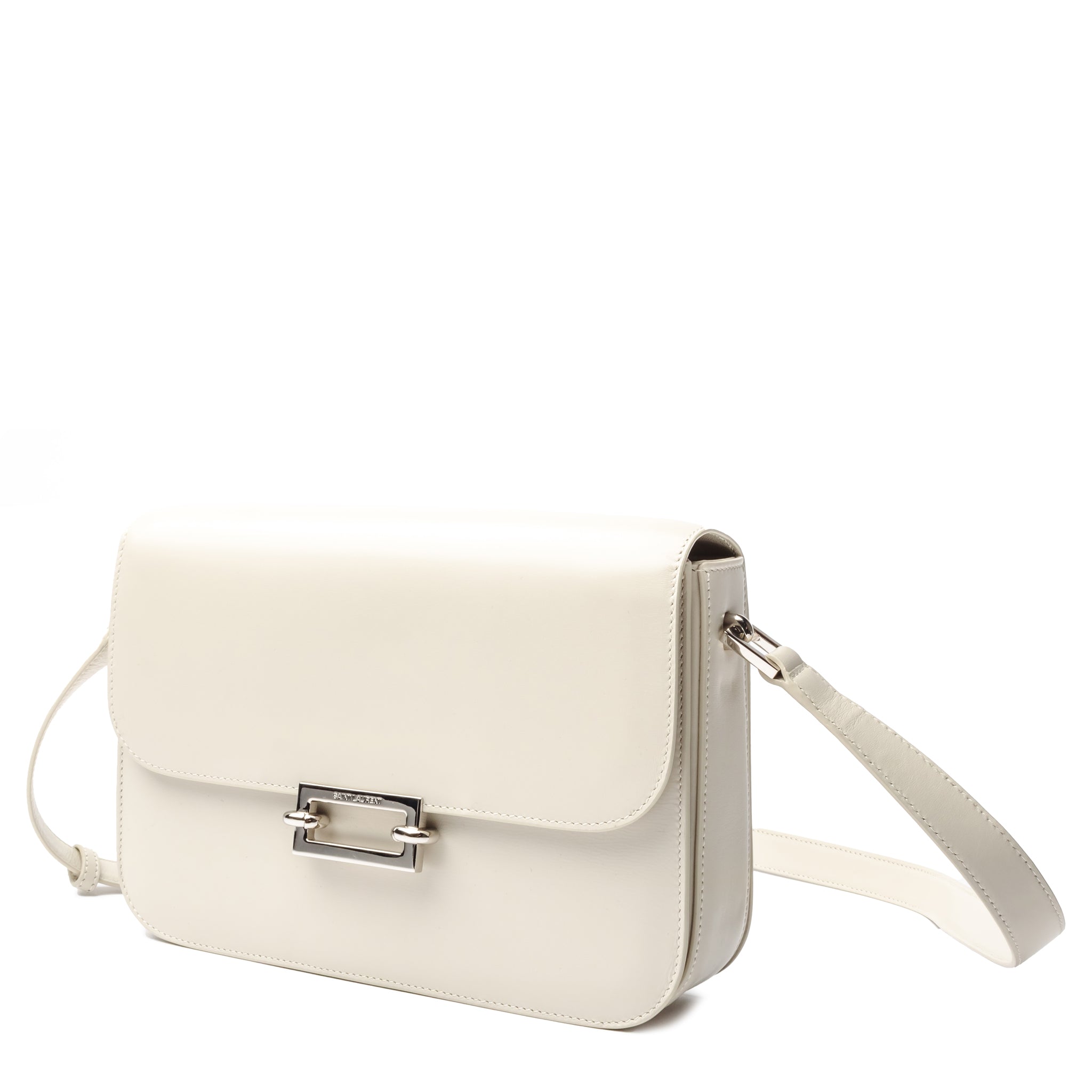 Image of Saint Laurent Le Mailon Leather White Satchel
